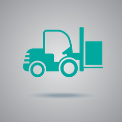 Forklift, truck, icon, vector, illustration