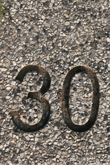 Granite background with number distance