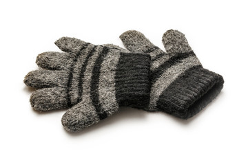 Black knitted gloves