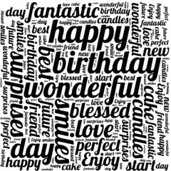 Happy Birthday typography seamless background pattern in vector