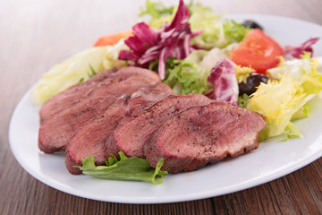 meat and salad