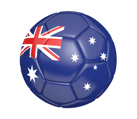 Soccer ball, or football, with the country flag of Australia