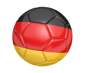Soccer ball, or football, with the country flag of Germany