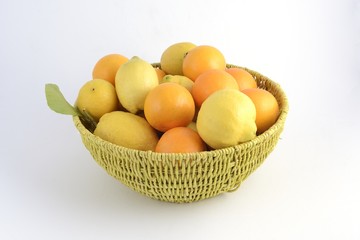 Naklejka na ściany i meble citrus basket with oranges and lemons