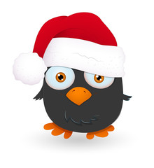Cute Santa Bird Vector