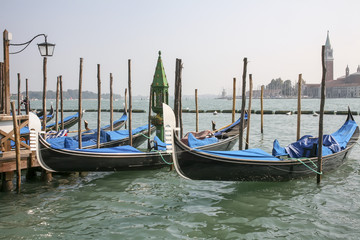 Traditional gondolas in Venice, Italy