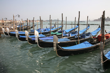 Fototapeta na wymiar Traditional gondolas in Venice, Italy
