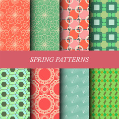 Collection of abstract geometric spring patterns