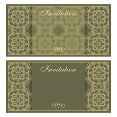 elegant invitation card with flower pattern