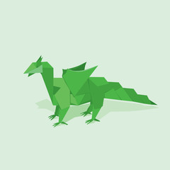 Fototapeta premium Dragon made of paper