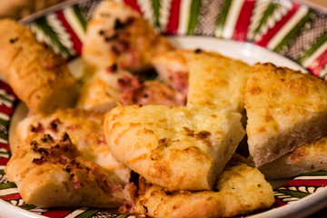 traditional pizza slices