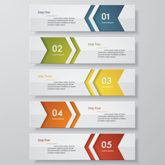 Design clean number banners template. Vector.