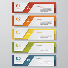 Design clean number banners template. Vector.