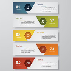 Design clean number banners template. Vector.