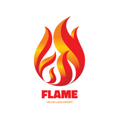 Flame - vector logo illustration. Red fire sign.