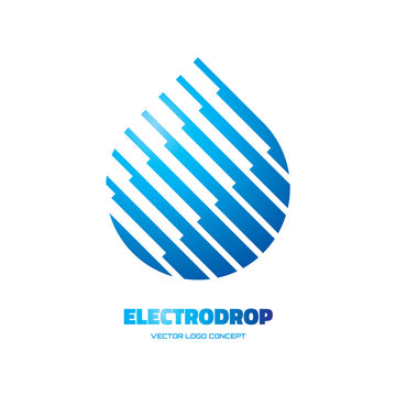 Electrodrop - vector logo. Abstract water drop logo.