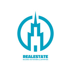 Real estate - vector logo concept illustration. Building logo.