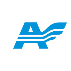 Letter A with wing - vector logo. Letter A logotype