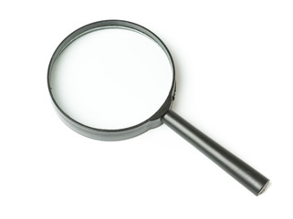 Black Magnifying glass isolated on white