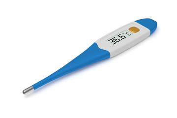 Digital Thermometer on a white background. 3D render