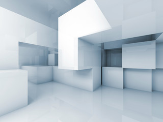 Abstract 3d architecture background, empty interior