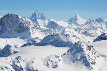 High alpine mountains in Switzerland