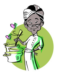 senior woman cooking