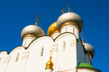Fototapeta na wymiar Novodevichy convent in Moscow. Cathedral church of the Smolensk
