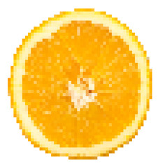 Orange Fruit Slice Pixel Vector