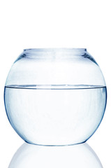 Fishbowl on white background