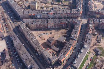 Obraz premium aerial view of wrocław city suburbs