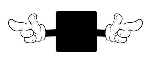 Cartoon Pointing Fingers Direction Vector Banner