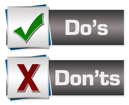 Dos Donts Black Grey Button Style