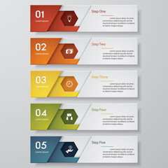Design clean number banners template. Vector.