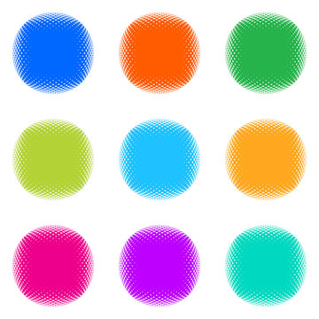 Colorful halftone buttons