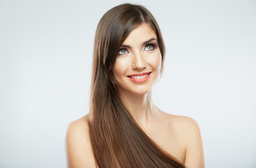 Obraz na płótnie Canvas Hair style smiling woman portrait.