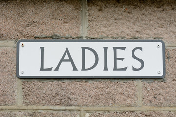 Ladies public toilet sign