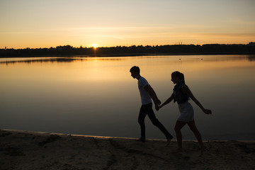 Couple and sunrise