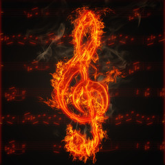Fototapeta premium Clef on fire
