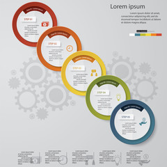 5 steps chart template/graphic or website layout.
