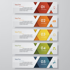 Design clean number banners template. Vector.