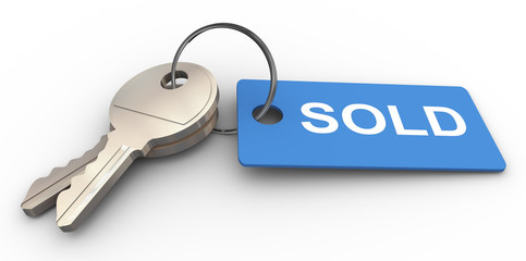 3d keys with sold tag