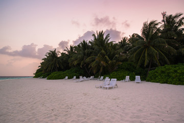 Sand beach and ocean wave, South Male Atoll. Maldives