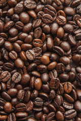 Brown coffee beans for background and texture