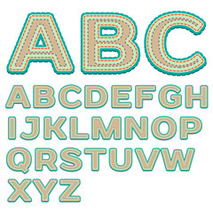 Colorful Alphabet with stitches