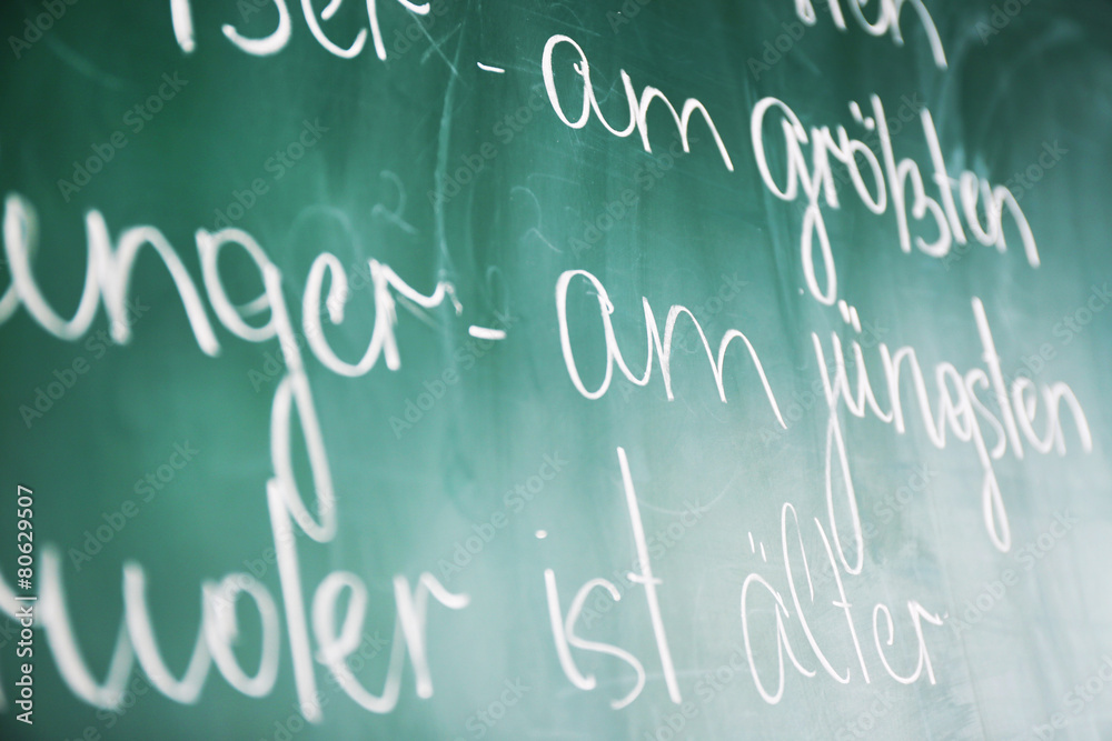 Wall mural Grammar sentences on blackboard background