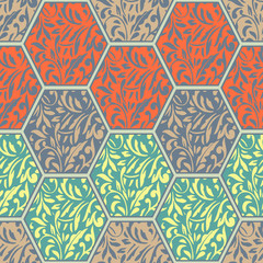 Seamless abstract background made of colorful honeycombs