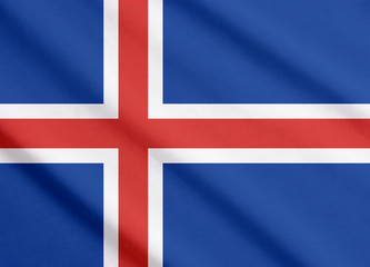 Obraz premium Flag of Iceland waving