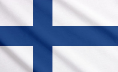 Flag of Finland waving