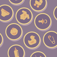 Seamless background with baby stuff